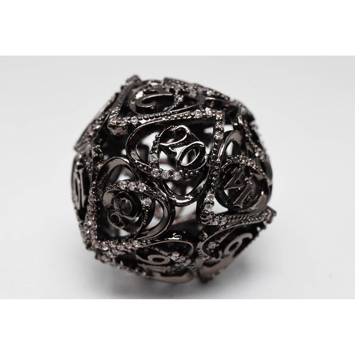 Hollow Hearts: Jeweled Midnight Metal - Metal RPG Dice Set