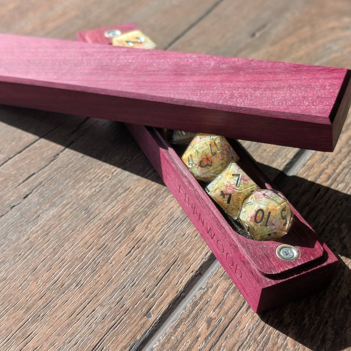 Purple Heart Dice Vault - Exotic Hardwood Dice Box