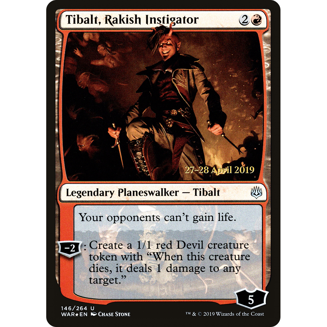 Tibalt, Rakish Instigator (PRE-146) - War of the Spark Promos Foil