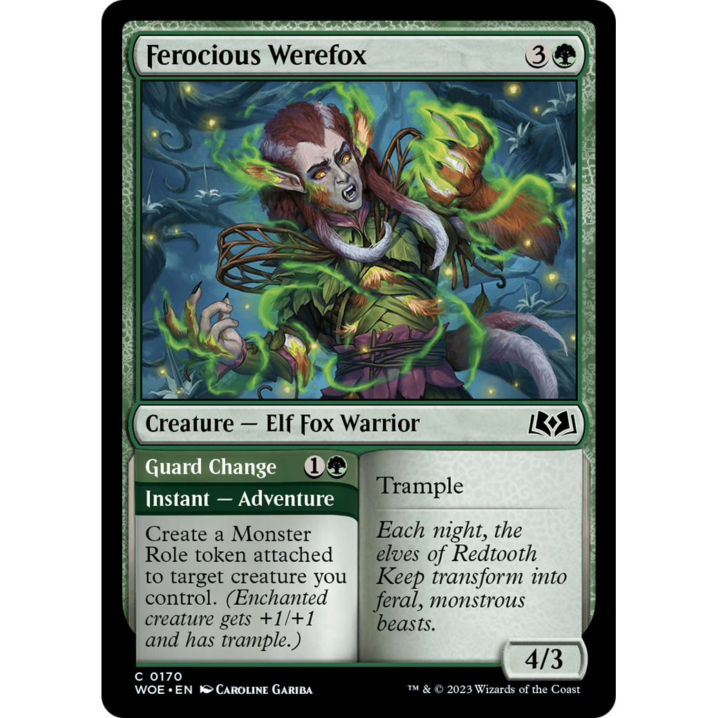 Ferocious Werefox // Guard Change (WOE-170) - Wilds of Eldraine Foil
