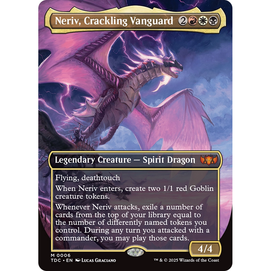 Neriv, Crackling Vanguard (TDC-006) - Commander: Tarkir: Dragonstorm (Borderless) Foil