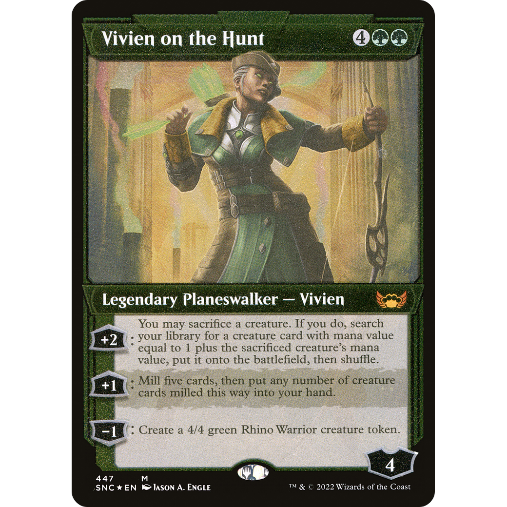 Vivien on the Hunt (Showcase) (Foil Etched) (SNC-447) - Streets of New Capenna: (Showcase) Foil