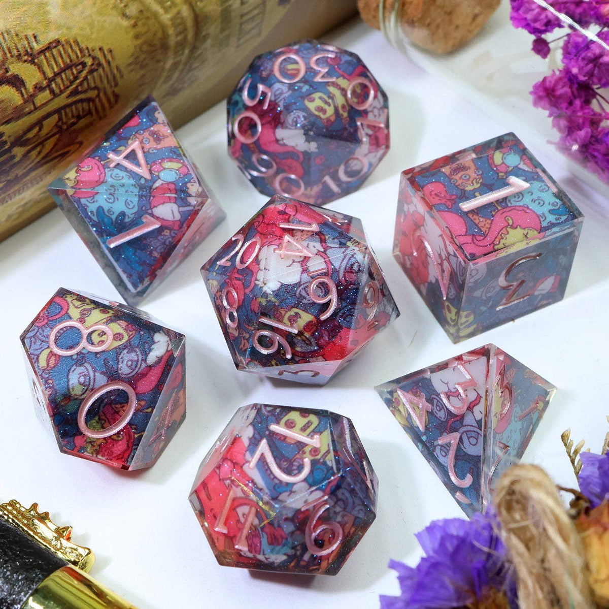 Galaxy Gremlins Set 7-Piece Polyhedral Dice Set