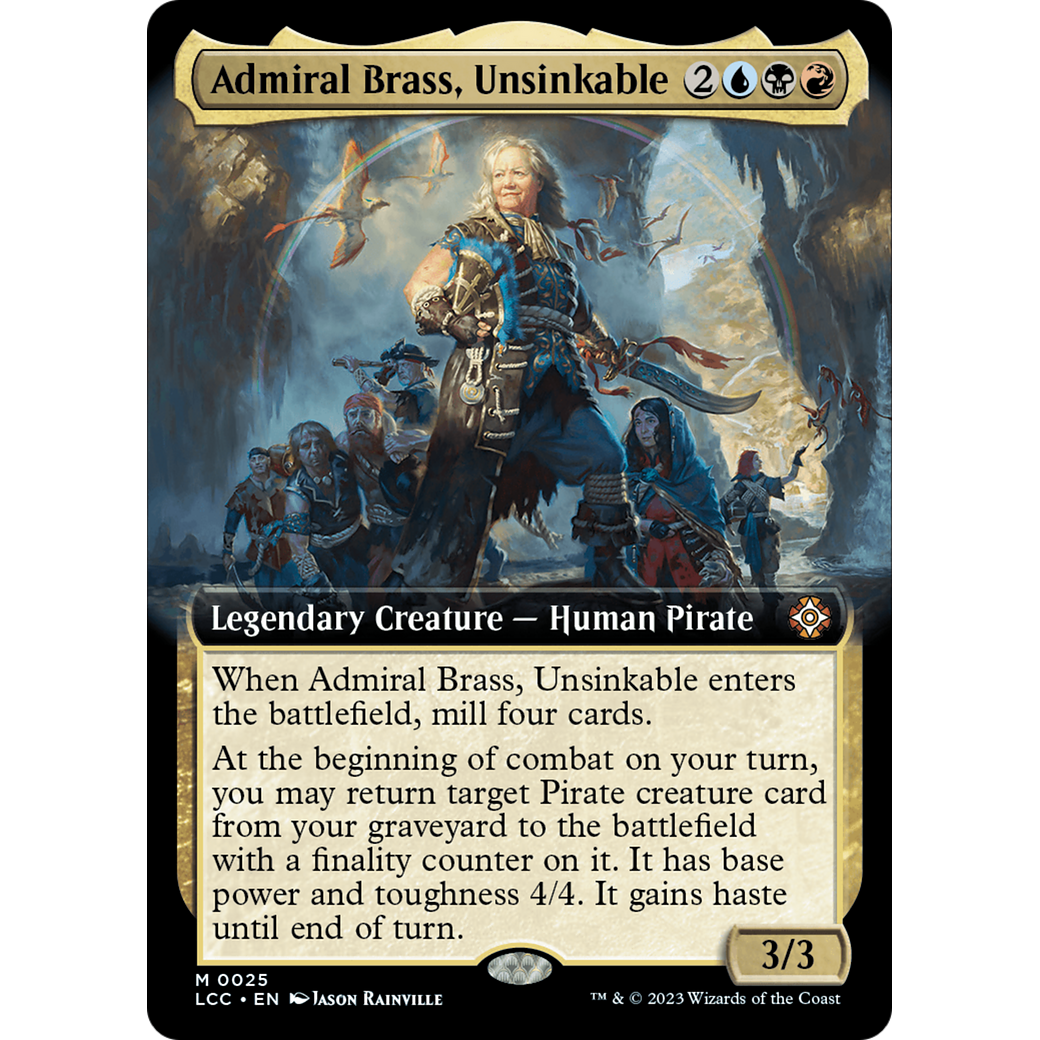 Admiral Brass, Unsinkable (LCC-025) - The Lost Caverns of Ixalan Commander: (Extended Art) Foil