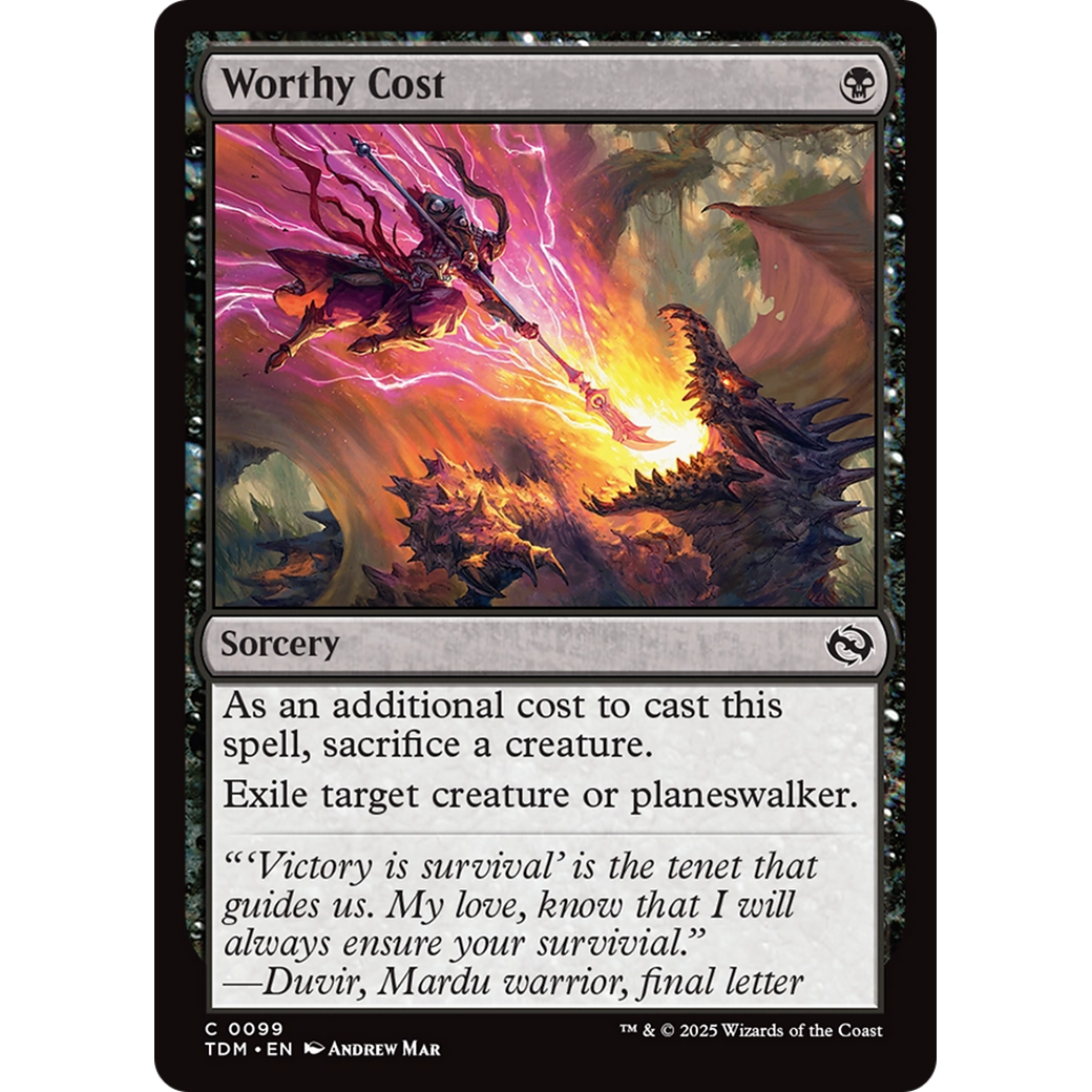 Worthy Cost (TDM-099) - Tarkir: Dragonstorm Foil
