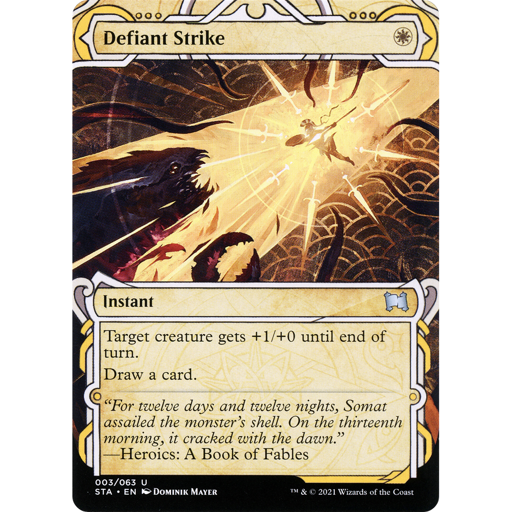 Defiant Strike (STA-003) - Strixhaven Mystical Archive: (Showcase) (Borderless)