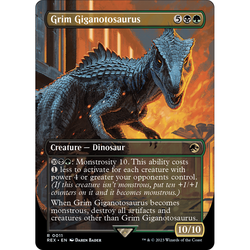 Grim Giganotosaurus (Borderless) (REX-011) - Jurassic World Collection (Borderless)