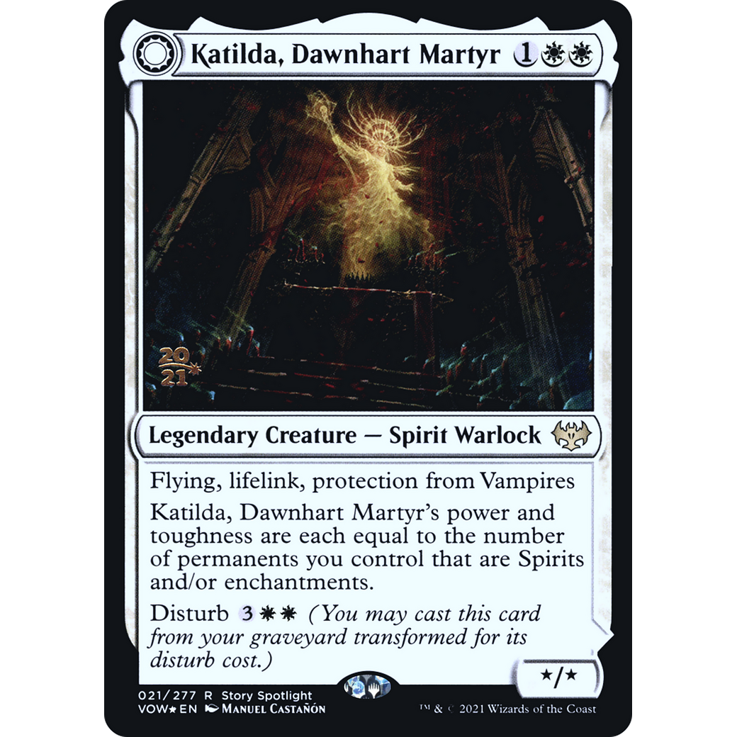 Katilda, Dawnhart Martyr (PRE-021) - Innistrad: Crimson Vow Promos: (Double Faced Transform) Foil
