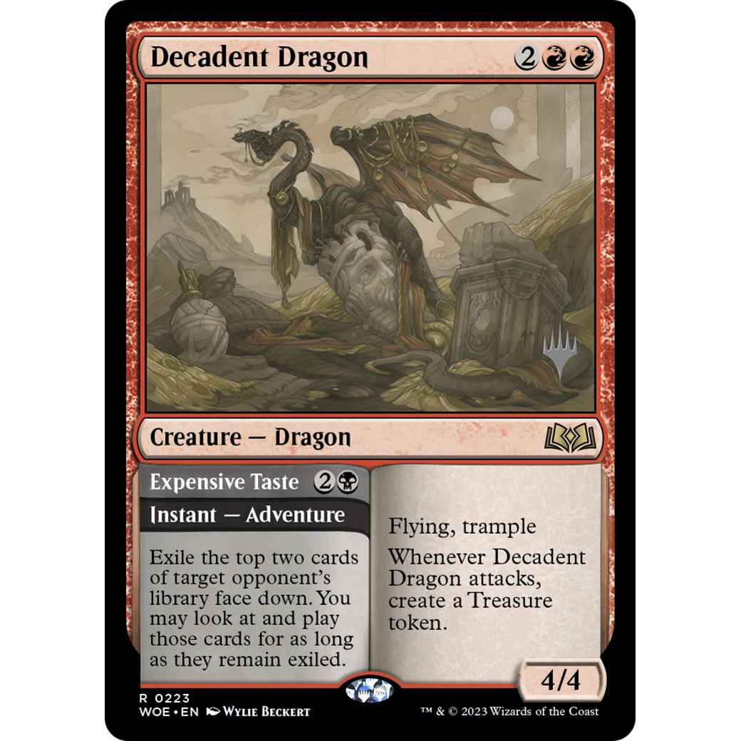 Decadent Dragon // Expensive Taste (PPWOE-223P) - Wilds of Eldraine Promos