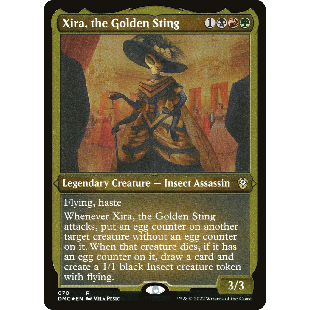 Xira, the Golden Sting (DMC-070) - Dominaria United Commander Etched Foil