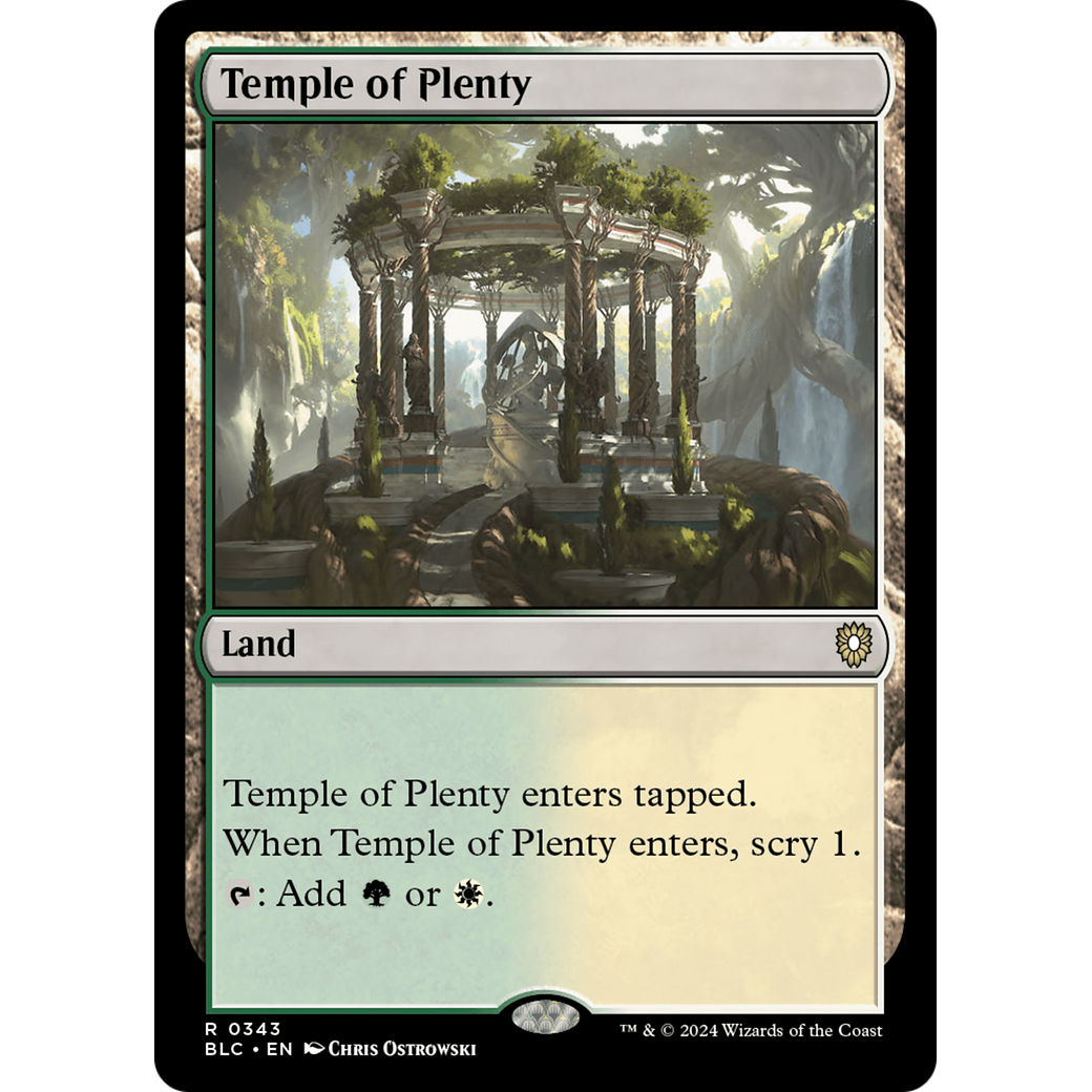 Temple of Plenty (BLC-343) - Bloomburrow Commander