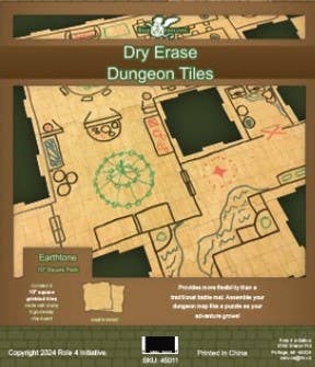 Dry Erase Dungeon Tiles, various colors, shapes, and sizes: Sand / Five 10" & Sixteen 5" Squares
