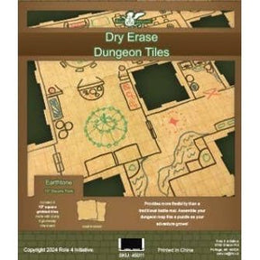 Dry Erase Dungeon Tiles, various colors, shapes, and sizes: White / Five 10" & Sixteen 5" Squares
