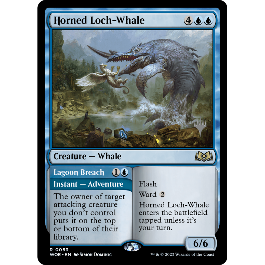 Horned Loch-Whale // Lagoon Breach (PPWOE-53P) - Wilds of Eldraine Promos Foil