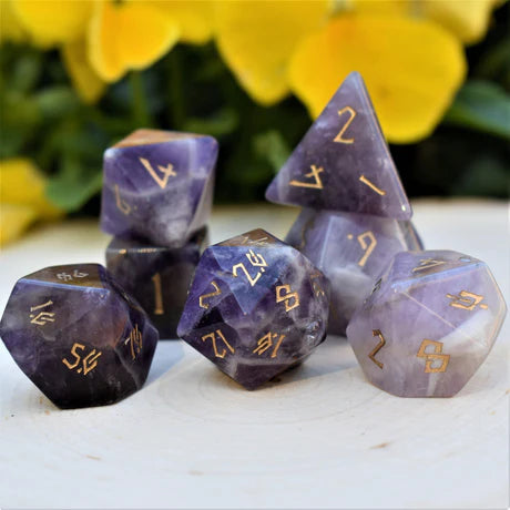 Amethyst Stone - 7-set Stone Dice