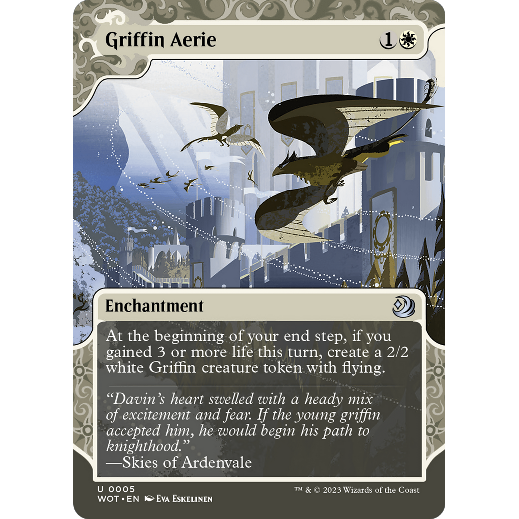 Griffin Aerie (WOT-005) - Wilds of Eldraine: Enchanting Tales: (Showcase) (Borderless) Foil