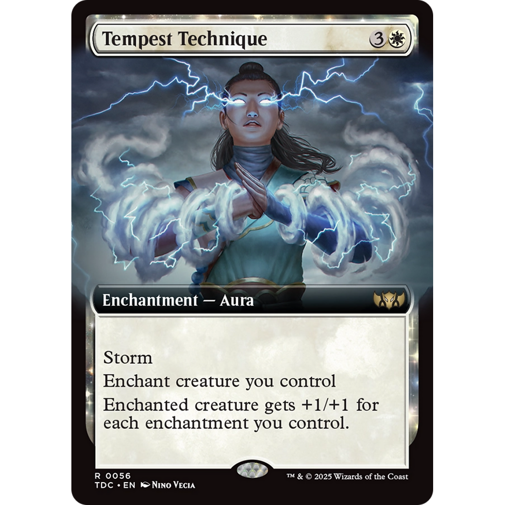 Tempest Technique (TDC-056) - Commander: Tarkir: Dragonstorm: (enchantment, Extended Art)