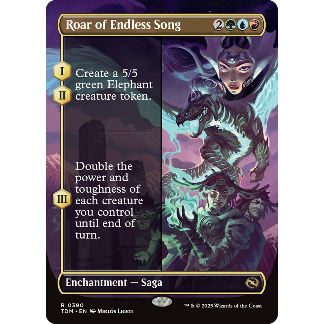 Roar of Endless Song (TDM-390) - Tarkir: Dragonstorm: (enchantment) (Borderless) Foil