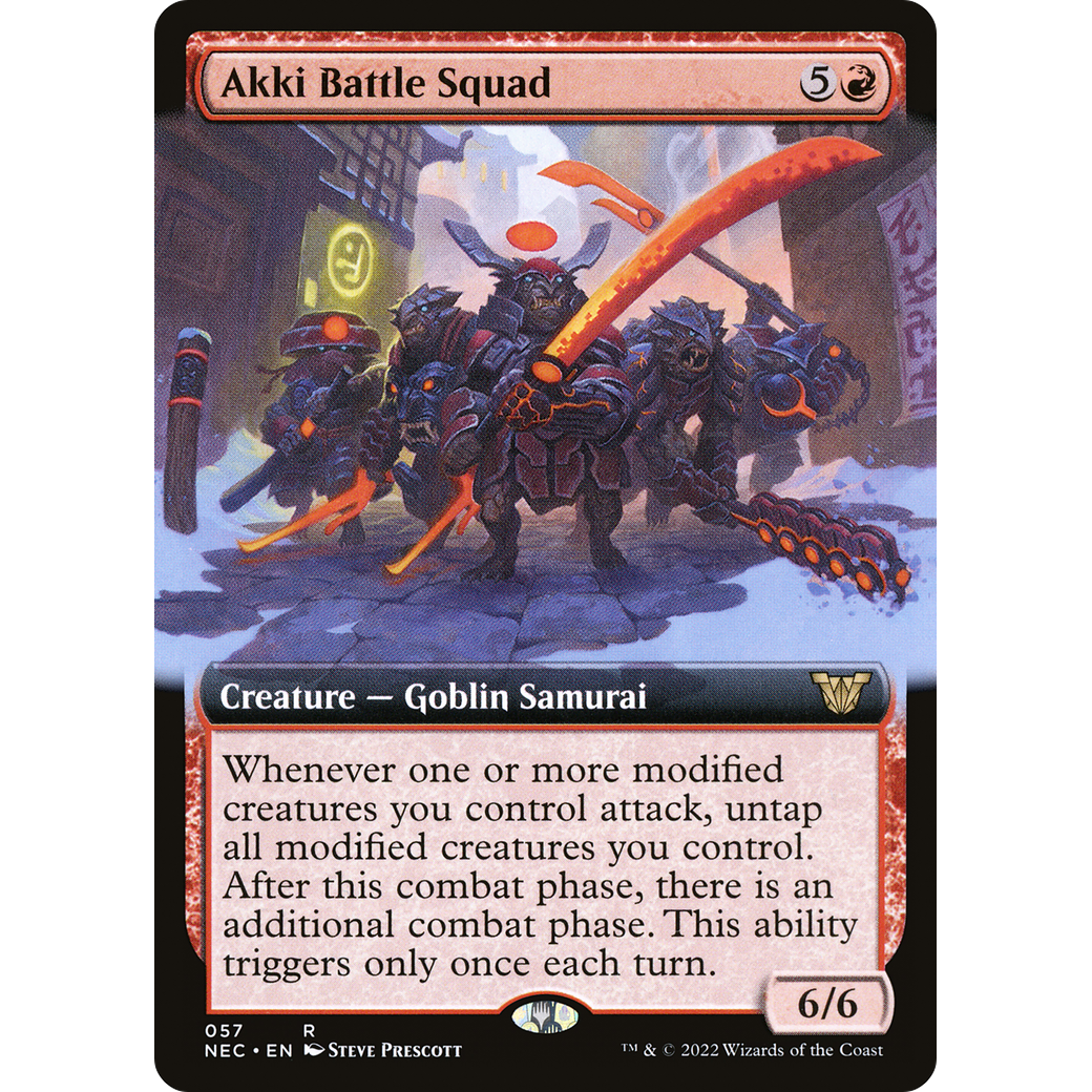 Akki Battle Squad (Extended Art) (NEC-057) - Neon Dynasty Commander: (Extended Art)