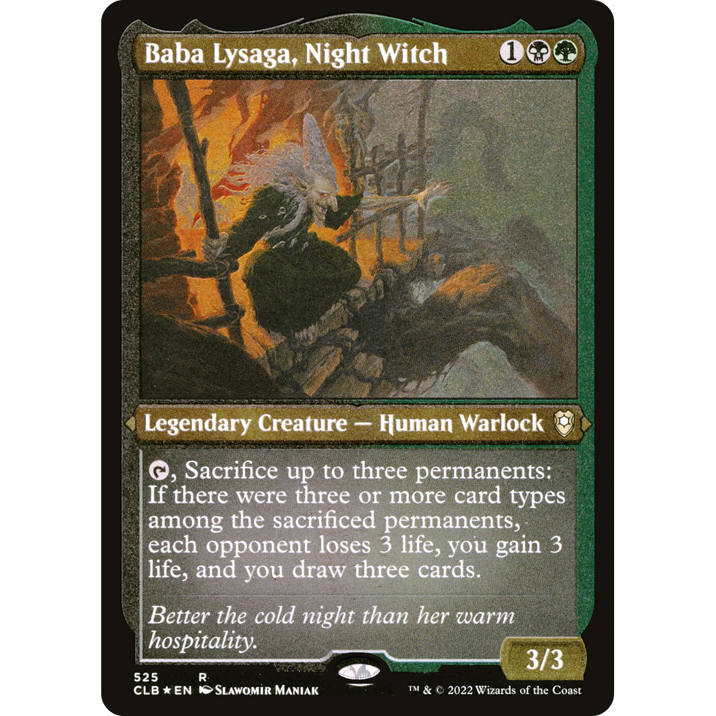 Baba Lysaga, Night Witch (CLB-525) - Commander Legends: Battle for Baldur's Gate Etched Foil