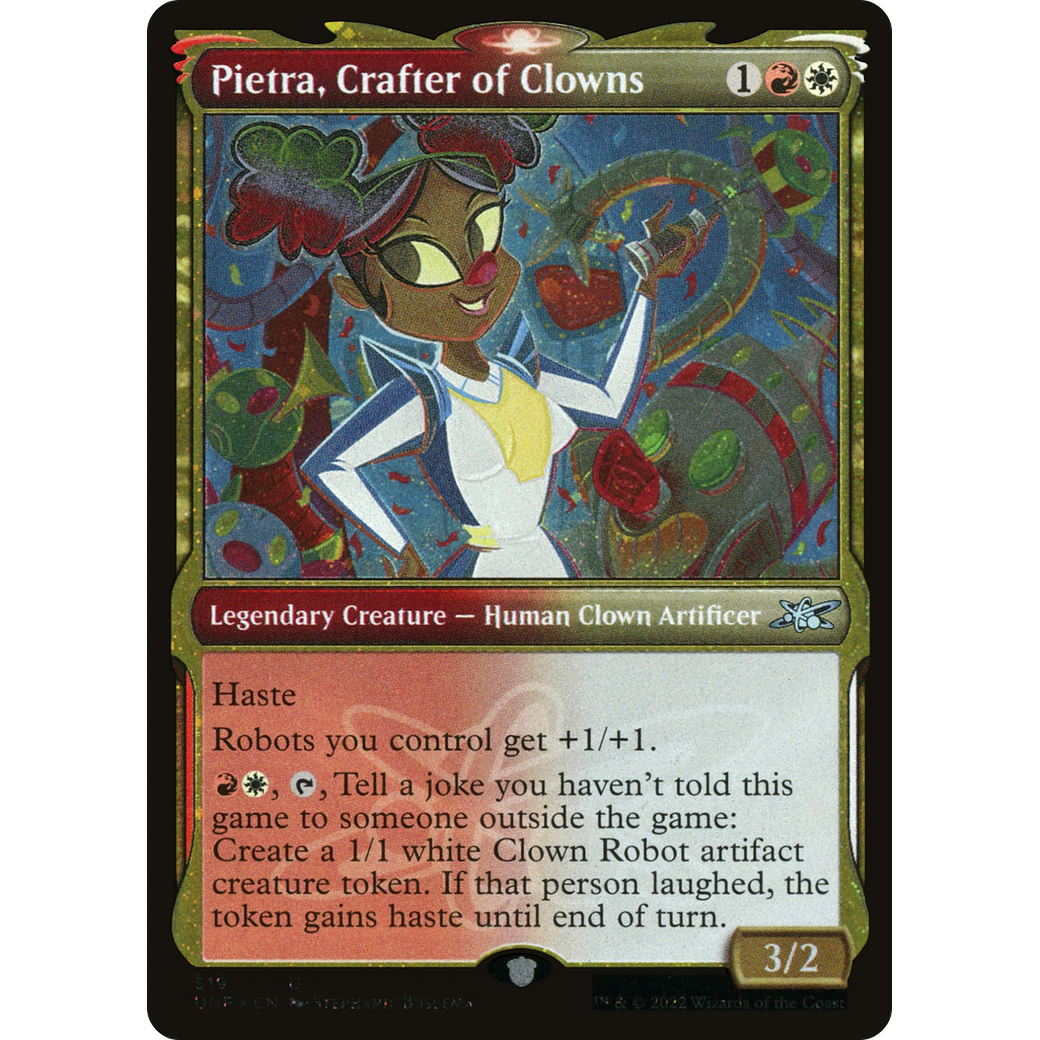Pietra, Crafter of Clowns (Showcase) (Galaxy Foil) (UNF-519) - Unfinity: (Showcase) Foil