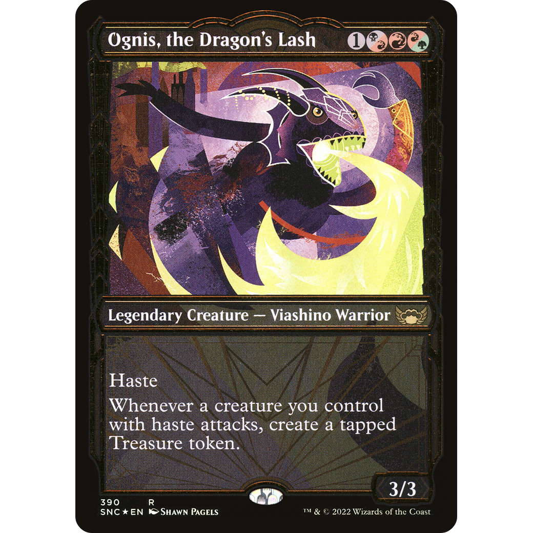 Ognis, the Dragon's Lash (Gilded Foil) (SNC-390) - Streets of New Capenna: (Showcase) Foil