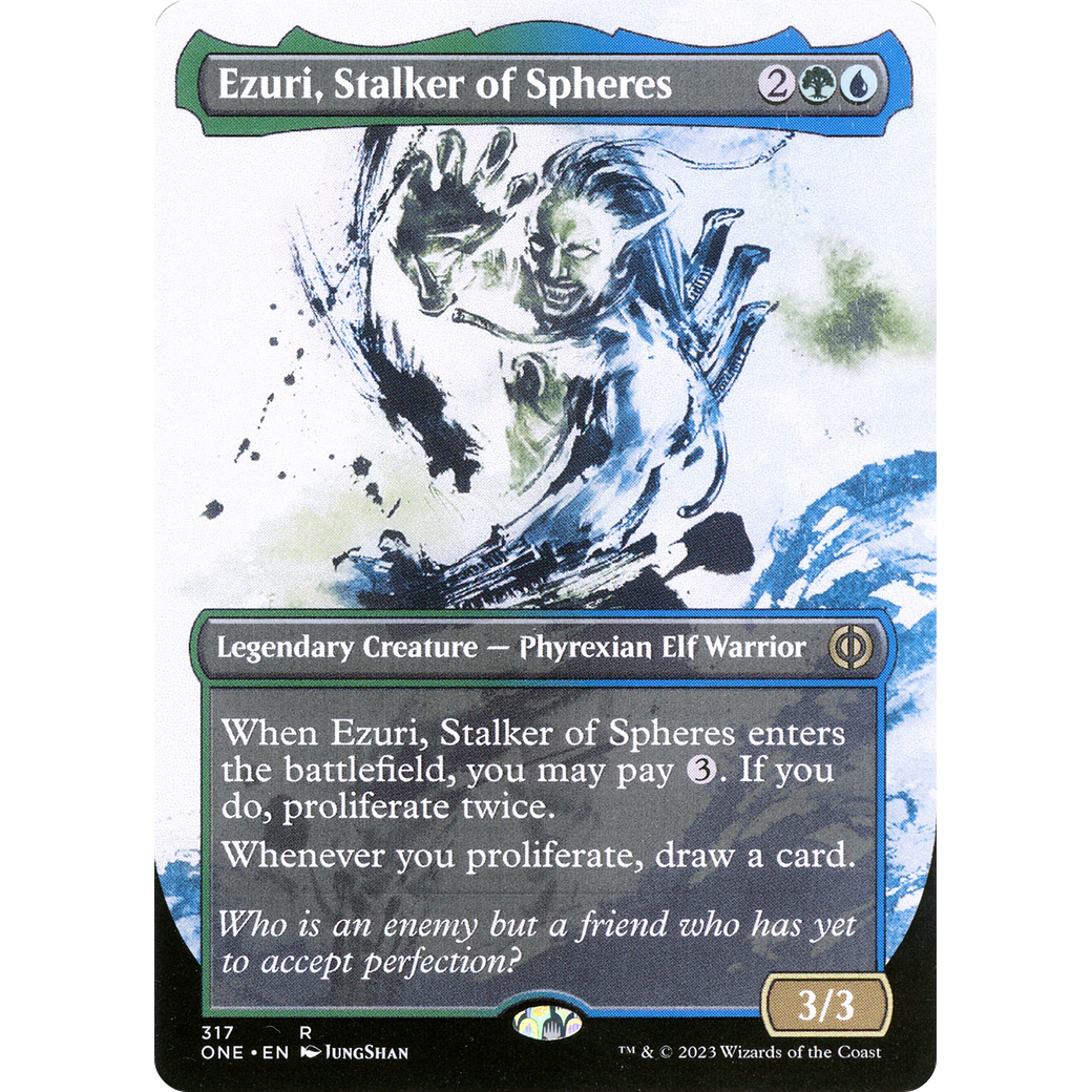 Ezuri, Stalker of Spheres (ONE-317) - Phyrexia: All Will Be One: (Showcase) (Borderless)