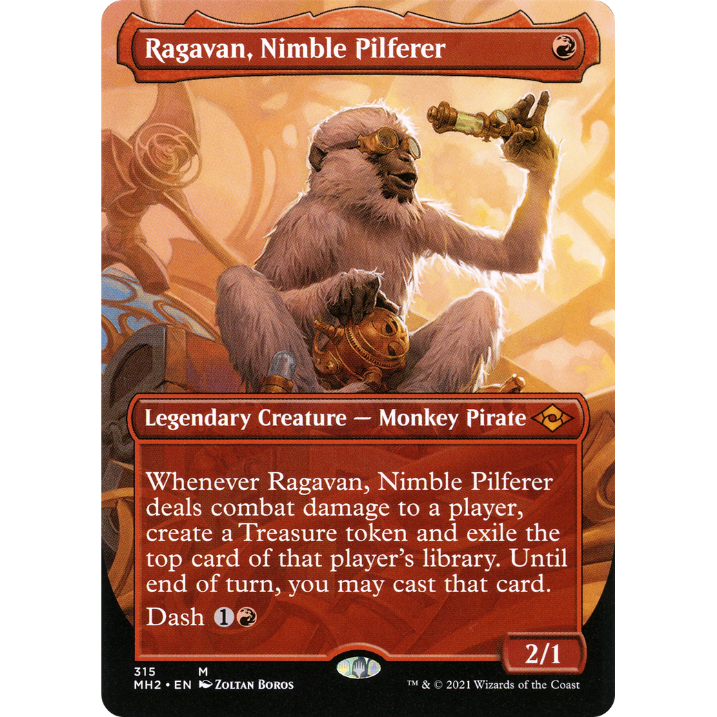 Ragavan, Nimble Pilferer (Borderless) (MH2-315) - Modern Horizons 2 (Borderless)