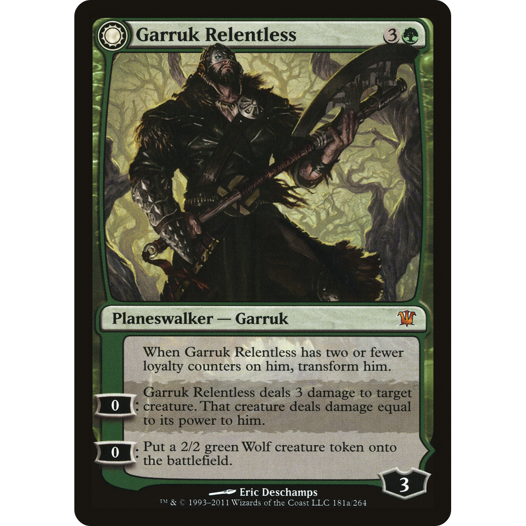Garruk Relentless (ISD-181) - Innistrad: (Double Faced Transform) Foil