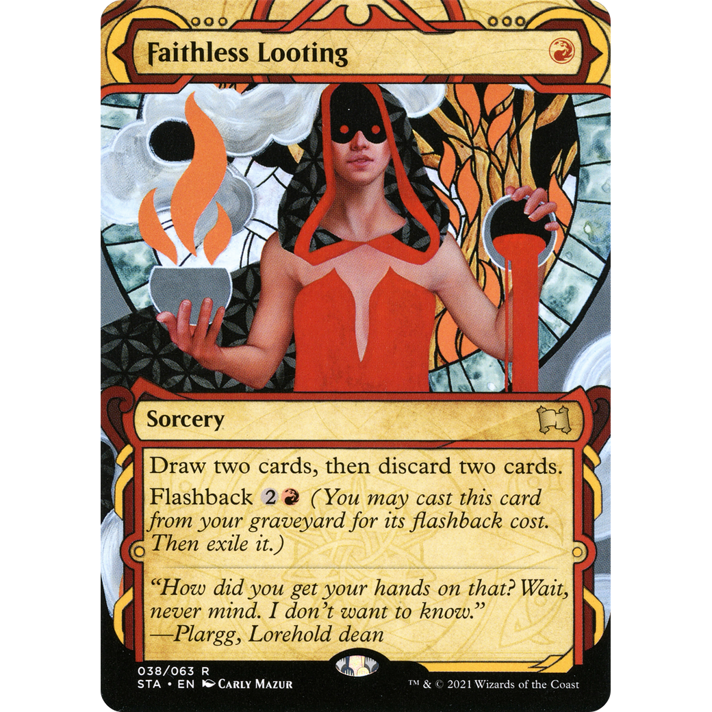 Faithless Looting (STA-038) - Strixhaven Mystical Archive: (Showcase) (Borderless) Foil