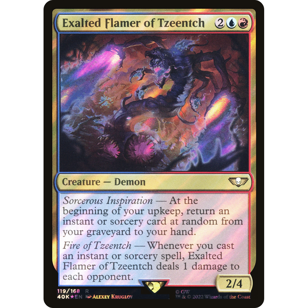 Exalted Flamer of Tzeentch (40K-119) - Warhammer 40,000 Commander Foil