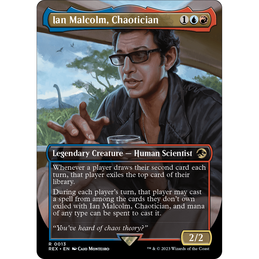 Ian Malcolm, Chaotician (Borderless) (REX-013) - Jurassic World Collection (Borderless) Foil