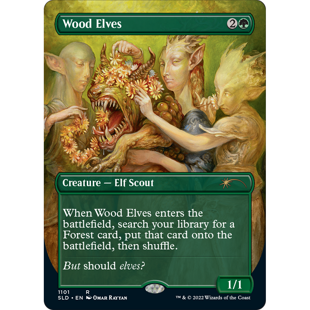 Wood Elves (1101) (SLD-1101) - Secret Lair Drop (Borderless) Foil