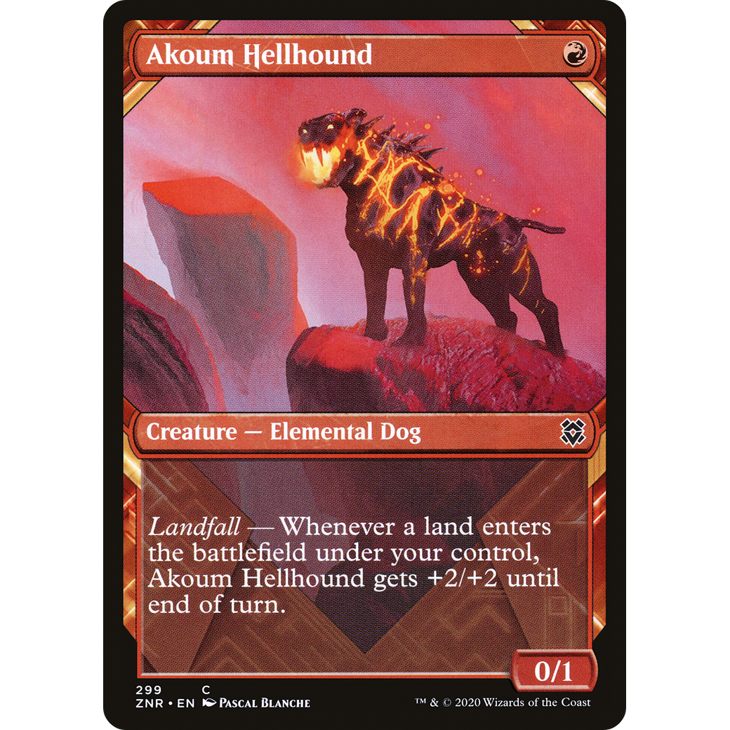 Akoum Hellhound (Showcase) (ZNR-299) - Zendikar Rising: (Showcase)