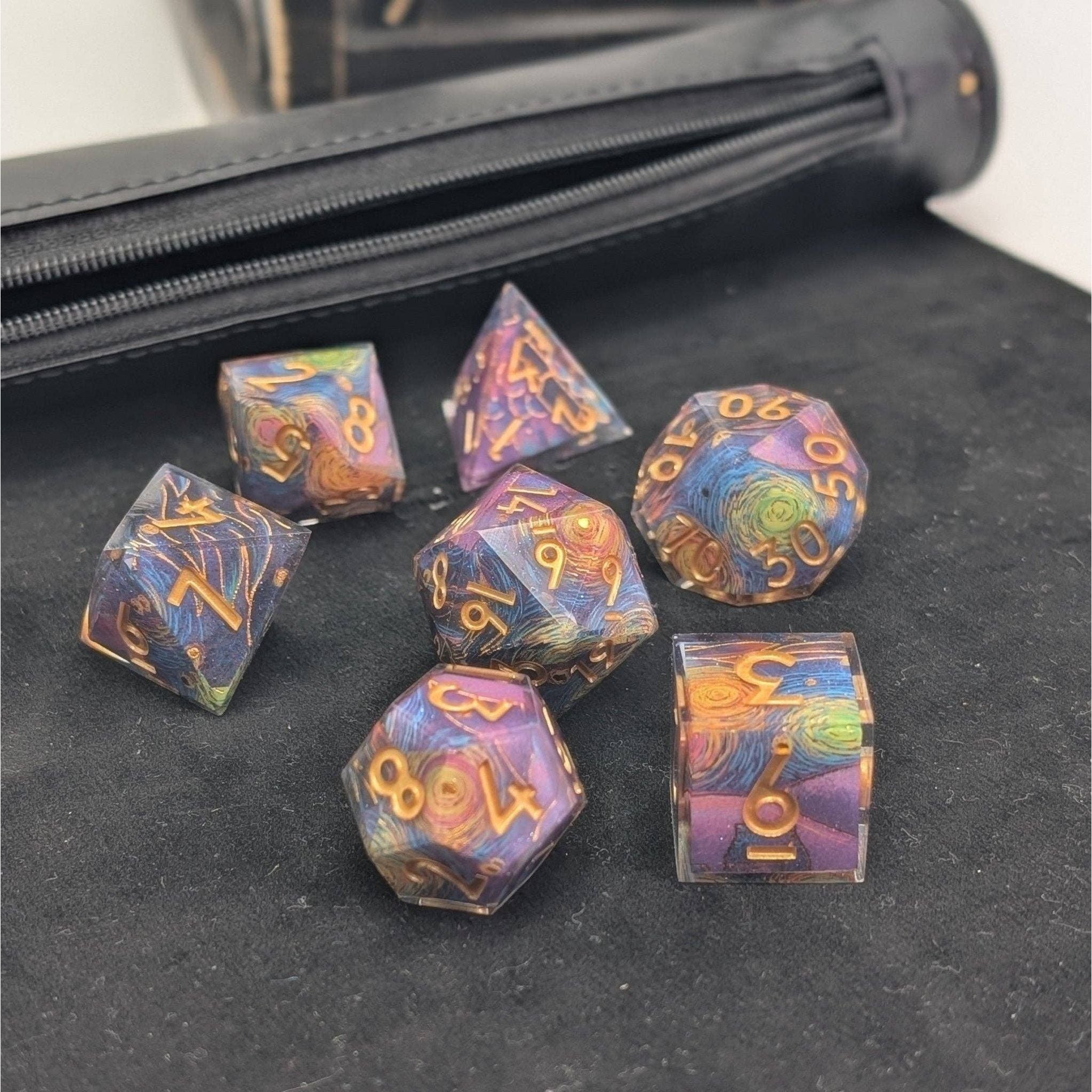 Starry Core - 7 Piece Luxury D&D Dice Set