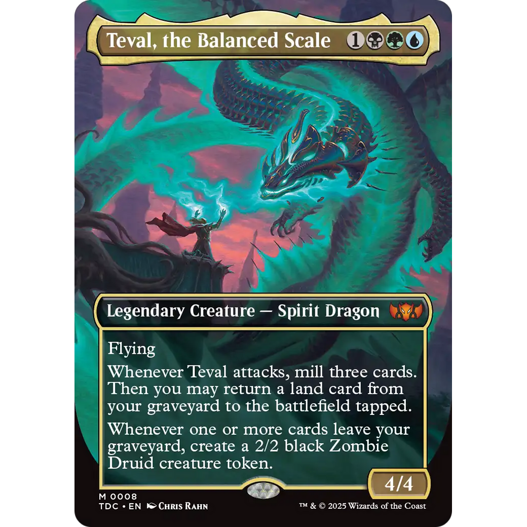 Teval, the Balanced Scale (TDC-008) - Commander: Tarkir: Dragonstorm (Borderless) Foil