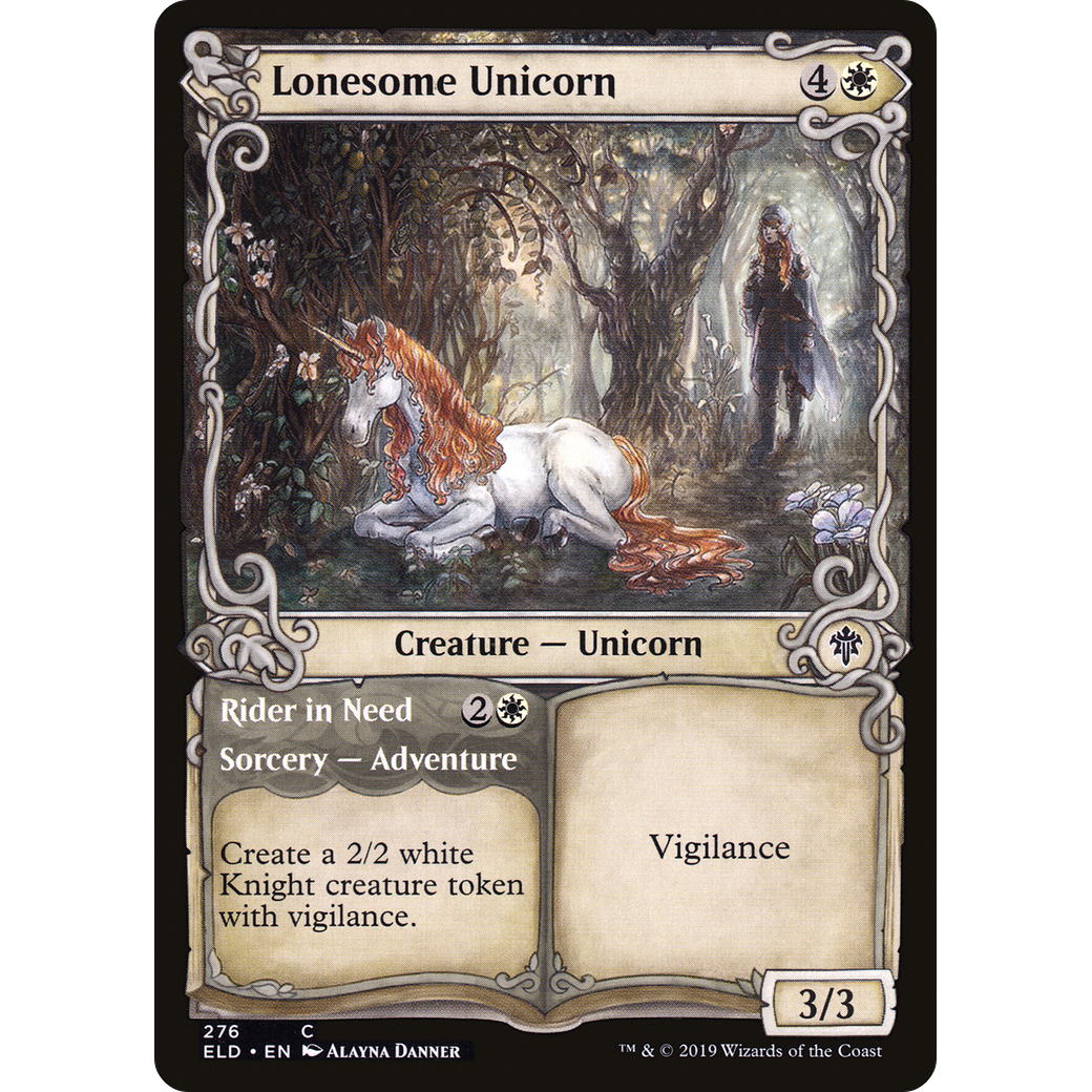 Lonesome Unicorn (Showcase) (ELD-276) - Throne of Eldraine: (Showcase) Foil