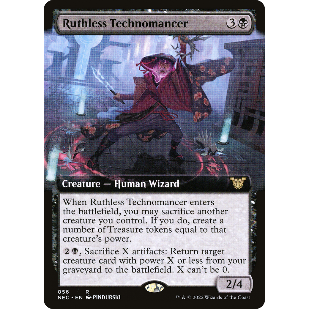 Ruthless Technomancer (Extended Art) (NEC-056) - Neon Dynasty Commander: (Extended Art)