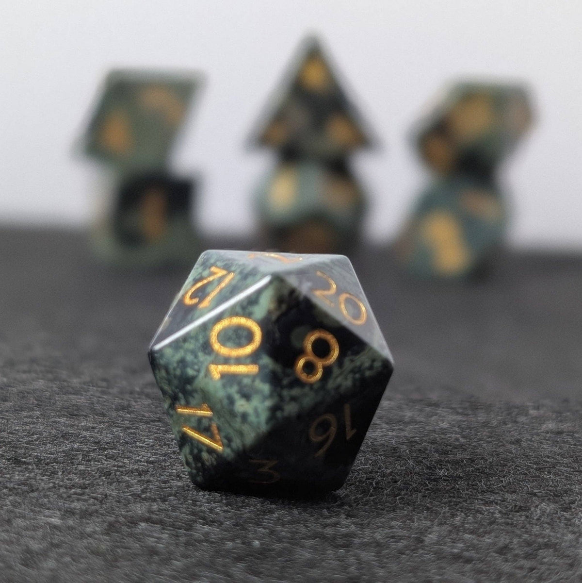 Kambaba Jasper - 7 Piece Polyhedral Gemstone Dice Set