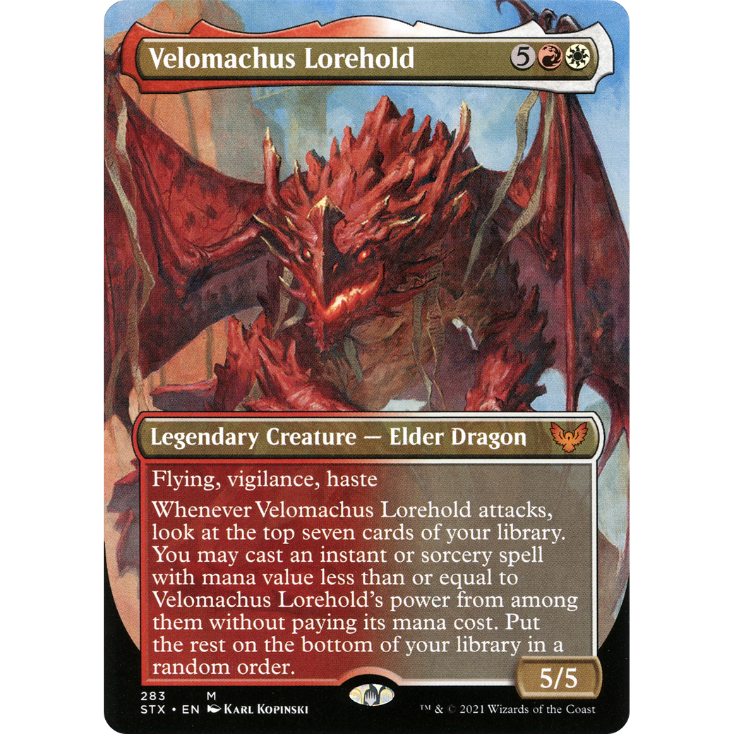 Velomachus Lorehold (Borderless) (STX-283) - Strixhaven: School of Mages (Borderless) Foil