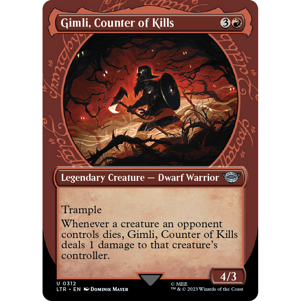 Gimli, Counter of Kills (LTR-312) - The Lord of the Rings: Tales of Middle-earth: (Showcase) (Borderless) Foil
