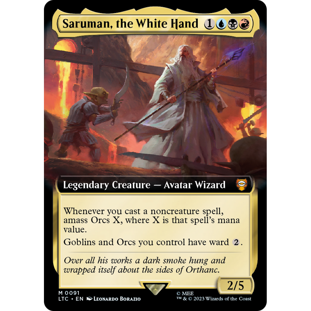 Saruman, the White Hand (LTC-091) - Tales of Middle-earth Commander: (Extended Art) Foil