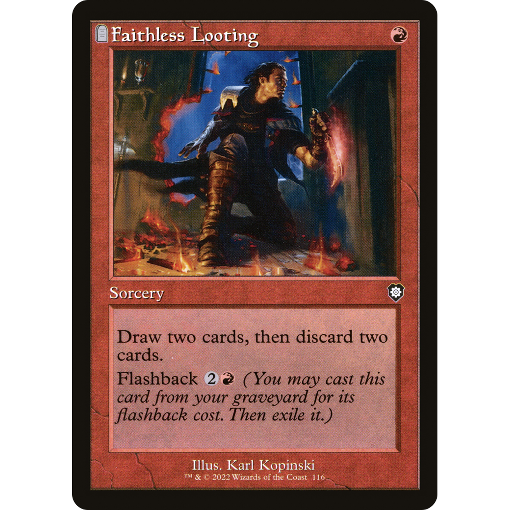 Faithless Looting (Retro Frame) (BRC-116) - The Brothers' War Commander: (tombstone)