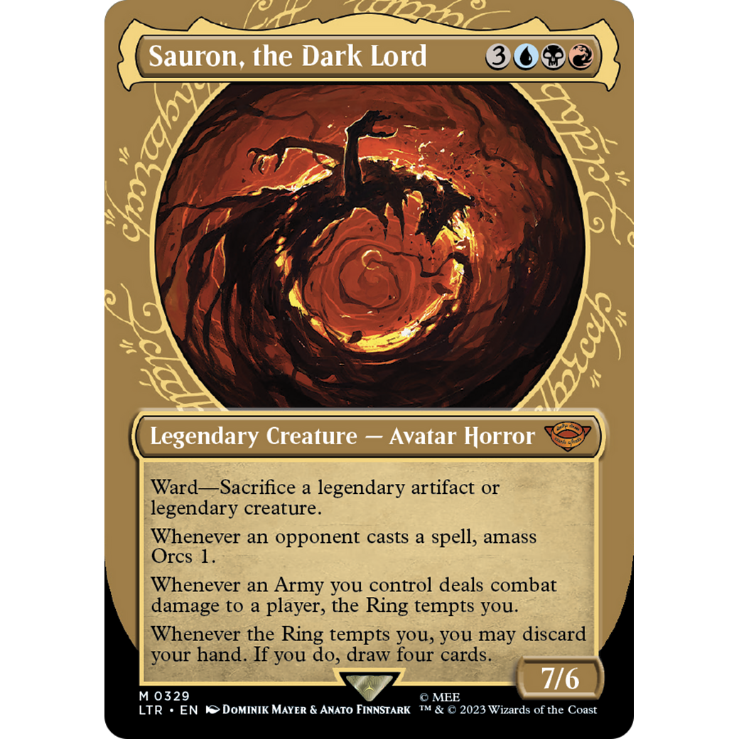 Sauron, the Dark Lord (LTR-329) - The Lord of the Rings: Tales of Middle-earth: (Showcase) (Borderless) Foil