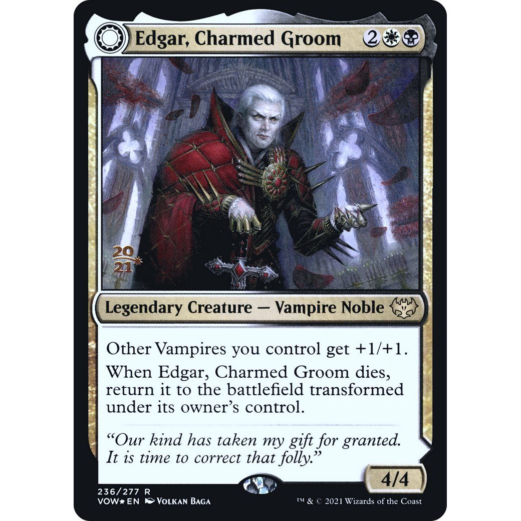 Edgar, Charmed Groom (PRE-236) - Innistrad: Crimson Vow Promos: (Double Faced Transform) Foil