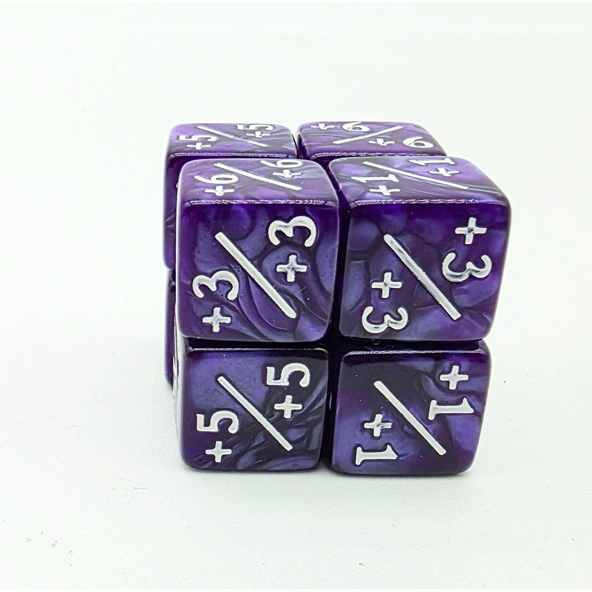+1/+1 Pearl Purple Counters for Magic - Set of 8