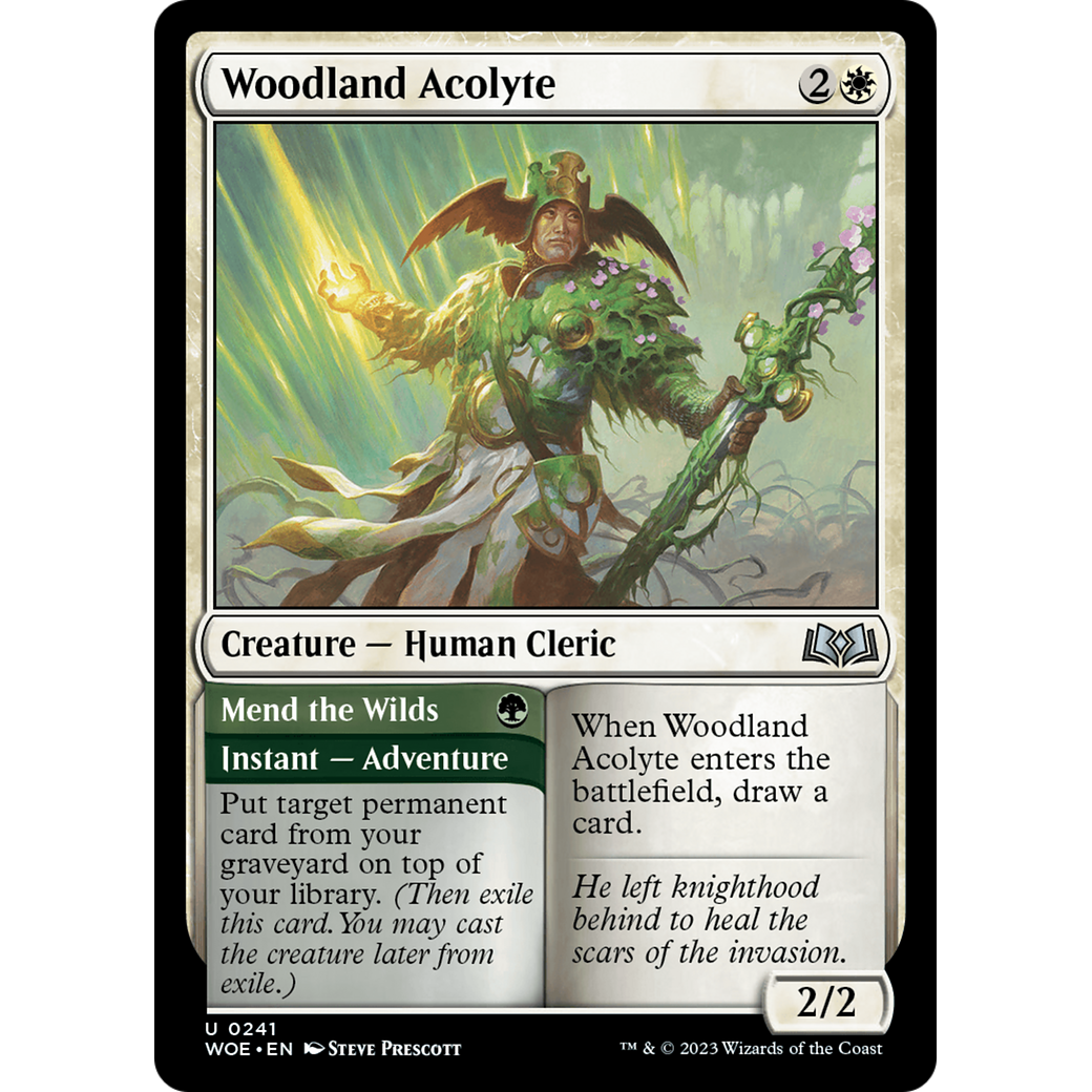 Woodland Acolyte // Mend the Wilds (WOE-241) - Wilds of Eldraine