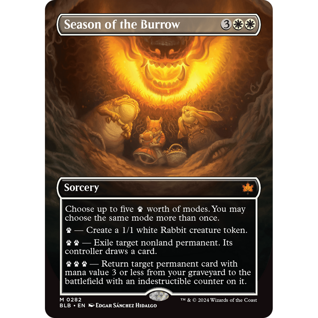 Season of the Burrow (BLB-282) - Bloomburrow: (Showcase) (Borderless) Foil