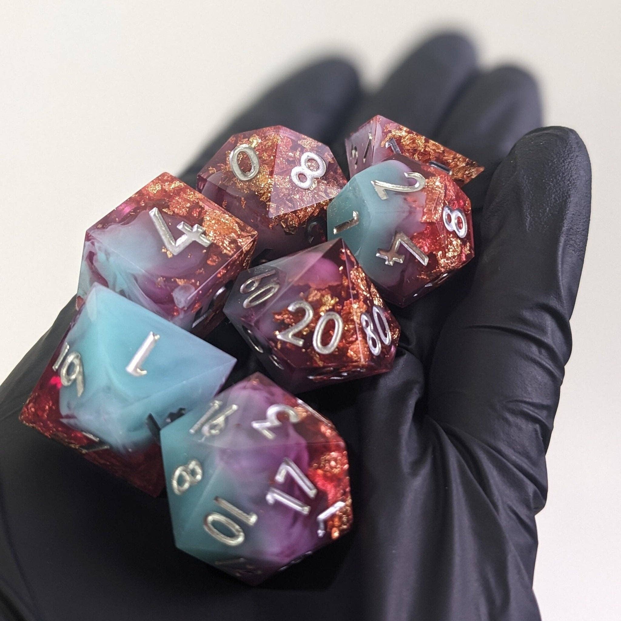 Celestial Frostglass 7-Piece Polyhedral Dice Set