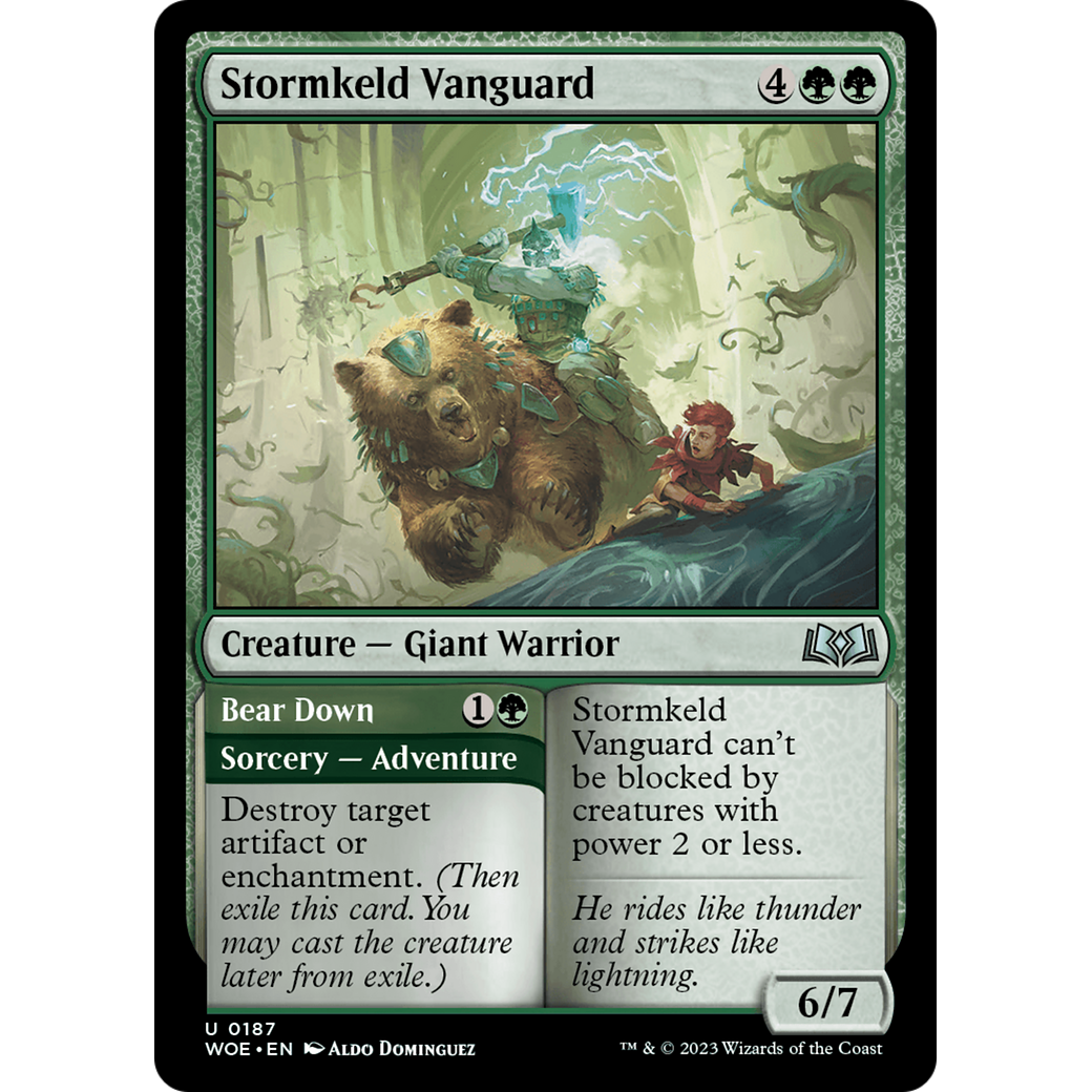 Stormkeld Vanguard // Bear Down (WOE-187) - Wilds of Eldraine